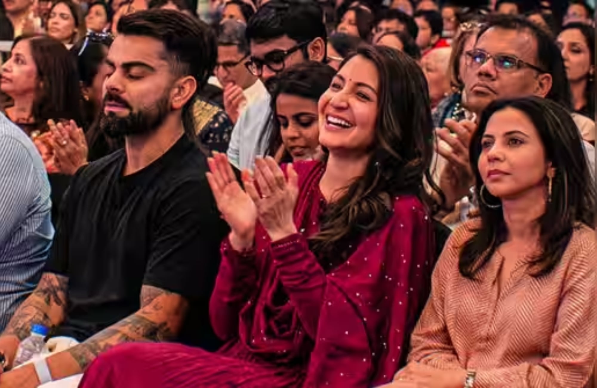 WATCH: Virat Kohli & Anushka Sharma attend Krishna Das' kirtan in Mumbai; couple chant video goes viral