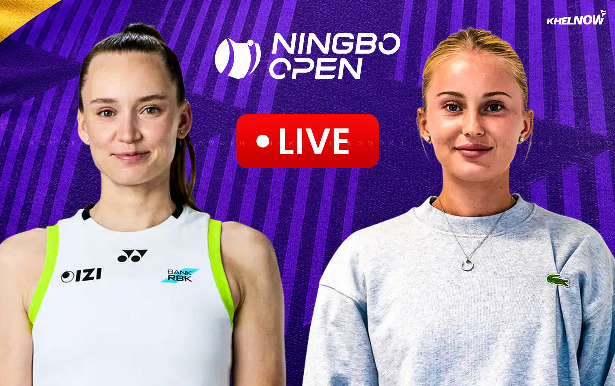 Elena Rybakina vs Polina Kudermetova live streaming, TV channel, where & how to watch: Ningbo Open 2026
