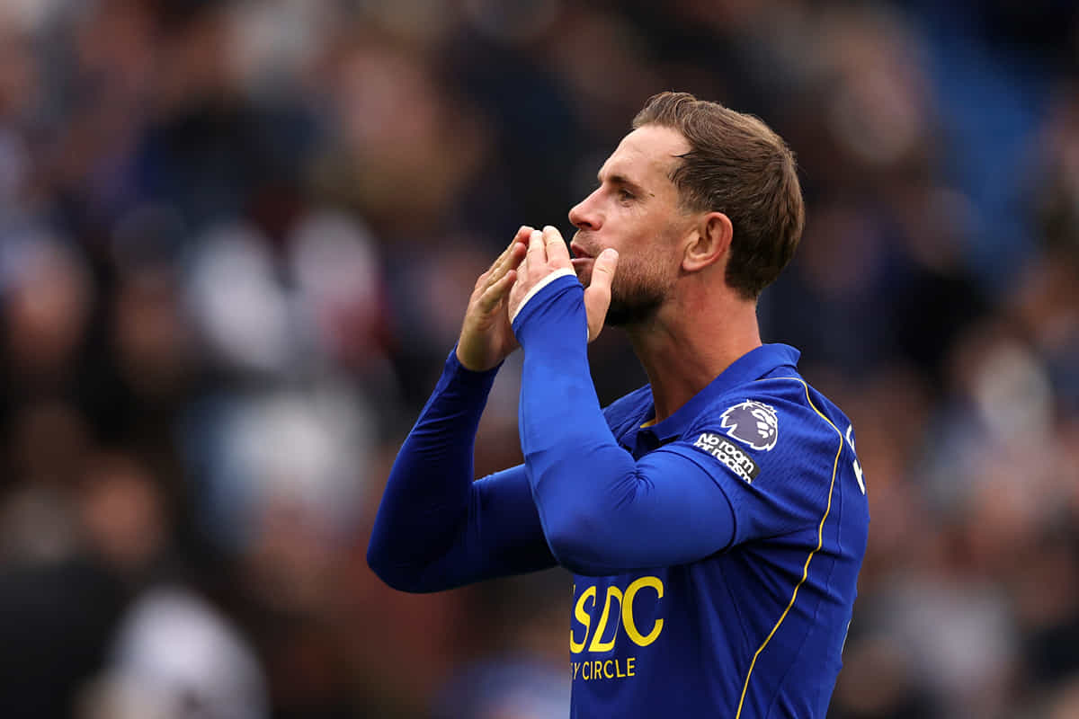 LONDON, ENGLAND - OCTOBER 10: Jordan Henderson of Chelsea celebrates after the team's victory in the Premier League 2026/27 match between Chelsea FC and AFC Bournemouth at Stamford Bridge on October 10, 2026 in London, England. (Photo by Ryan Pierse/Getty Images)
