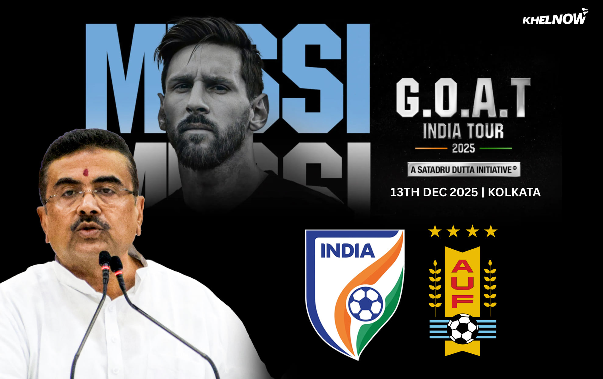West Bengal CM Suvendu Adhikari announces free India vs Uruguay tickets for fans who left Messi’s Kolkata GOAT Tour disappointed