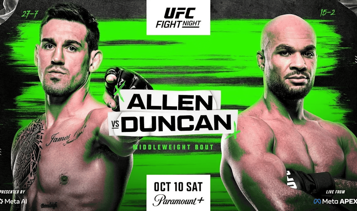 UFC Fight Night - Allen vs Duncan Betting odds