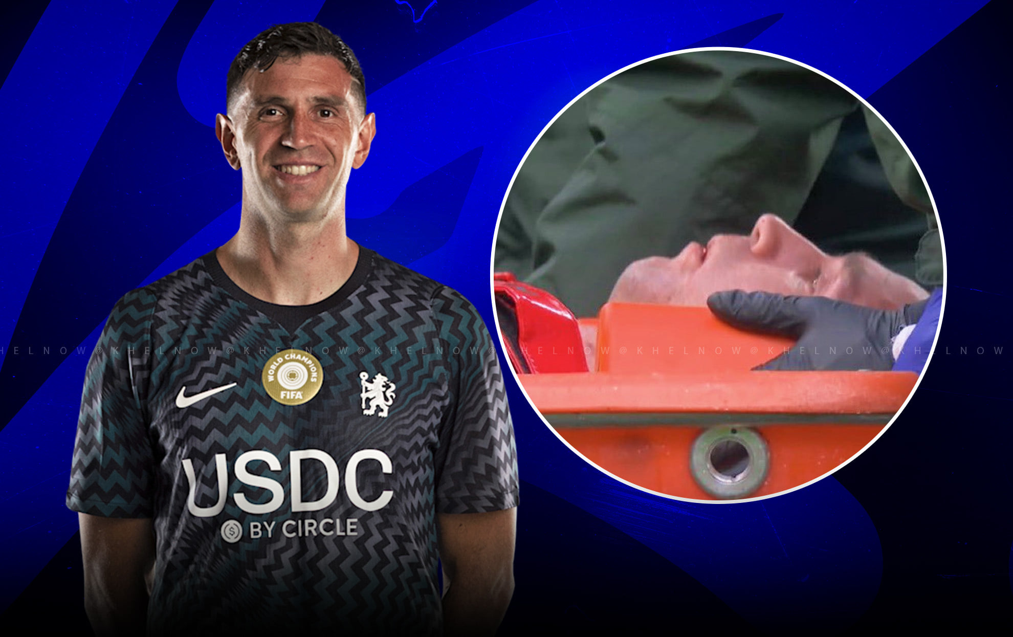 Emiliano Martinez stretchered off after head-on collision in Everton vs Chelsea Premier League 2026-27 clash